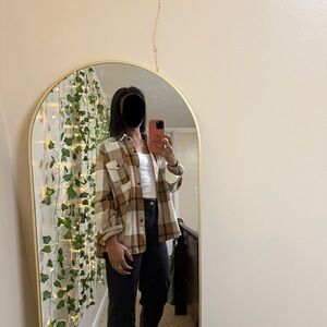 Plaid Button-Up Blouse